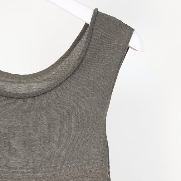 Sarah Pacini Grey Textured-Stripe Knit Midi Dress - Picture 4 of 6